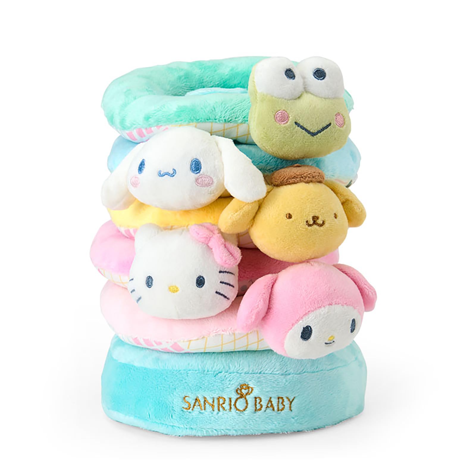 

Sanrio Baby Washable Toss Toy with Sanrio Hello My and Baby Baby Shower 345580 Characters Kitty, Melody, Cinnamoroll, Pompompurin, Kerokerokeroppi. рожевий