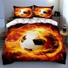 Fiery soccer ball Bedding Duvet cover sets Duvet covers Pillowcases gifts (1 * Duvet Cover 2 * Pillowcases, without duvet insert)