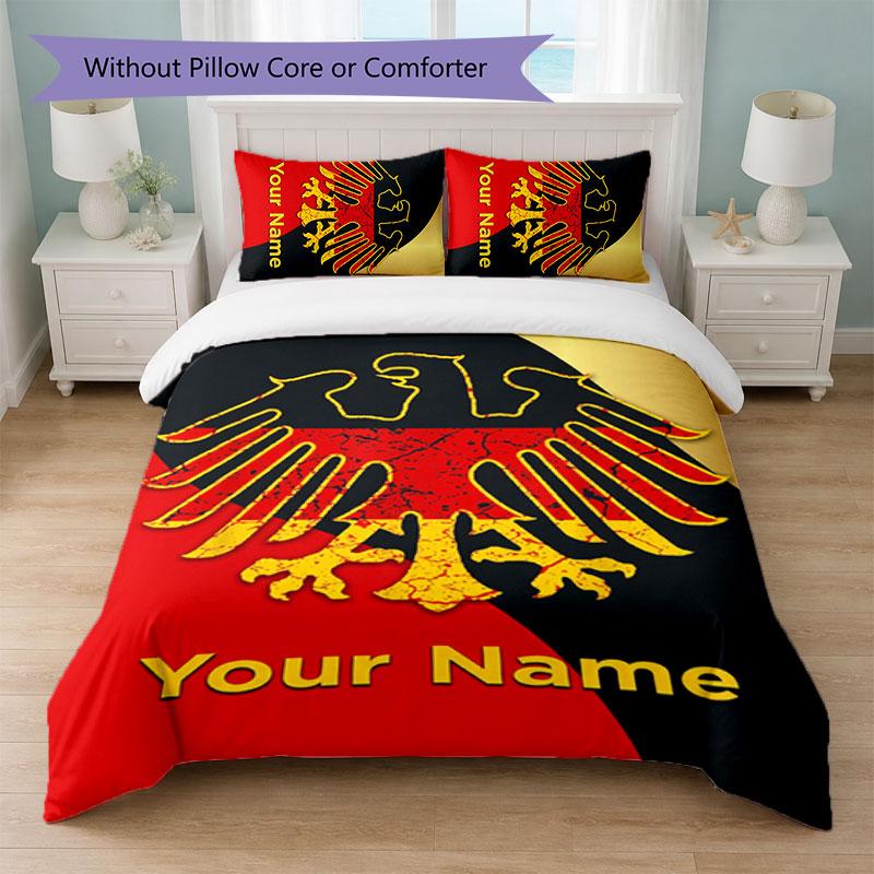 Eintracht Frankfurt Custom Name Text Bedding Set 1 Duvet Cover+2 Pillowcases Soccer Logo Personalized Gift For Special Occasion Bedroom Decor
