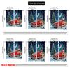 Set Of 2 Flat Printing Dark Blue Sky Christmas Snow Scenery Curtains Santa Claus Tree Bedroom Bathroom Living Curtain Polyester Perfect For Sleeping