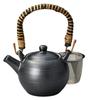 Earthenware X X 9 Black Mini Dashi Stock Container Stainless Steel Tea Mino Made In Stylish Ale-net Teapot, Teapot, 12.3 9.4 Cm, 280cc, (with