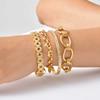 Women's Stainless Steel Bracelet, Gold Plated Heart Hollow Chain Bangle Bracelet, Waterproof Luxury Jewelry