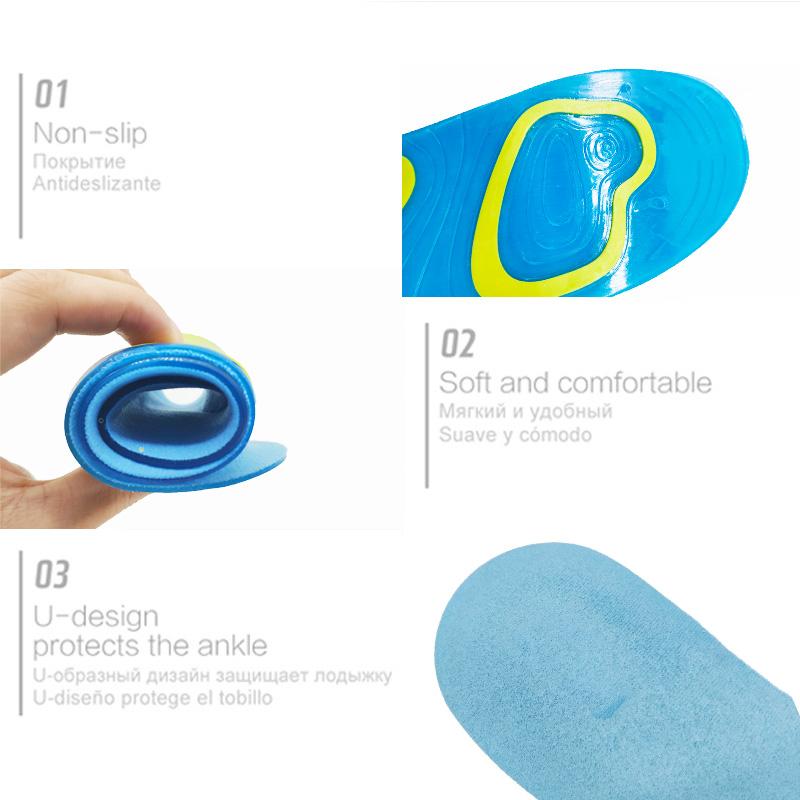 Sports Soft Silicone Gel Air Cushion Insole Hiking Running Shoe Insoles Pads Absorb Shock Footbed for Men and Women