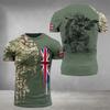 The UK Flag Camouflage T-Shirt For Men/Women 3D Print British Camo T Shirt England Veteran O-Neck Top Oversized Short Sleeve Tee