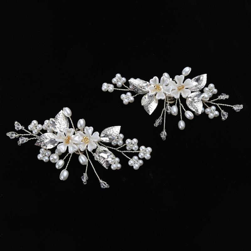 2PCS Crystal Shoe Clips Wedding Bridal Shoe Buckles Rhinestones Shoe Flowers for Party Decoration Wedding Craft Acces
