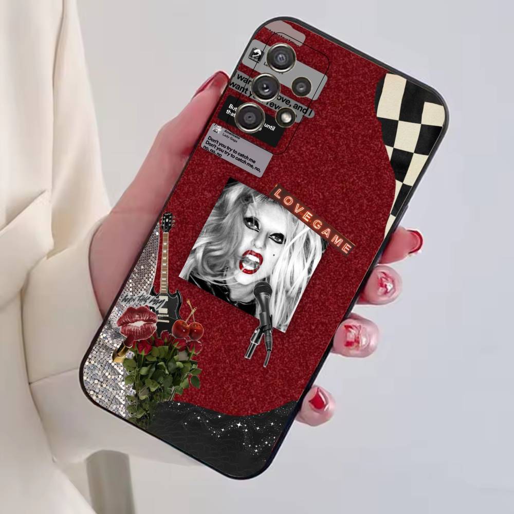 S-Singer L-Lady Gaga Phone Case For Samsung S25,S24,S21,S22,S23,S30,Ultra,S20,Plus,Fe,Lite,Note,10,Black Cover