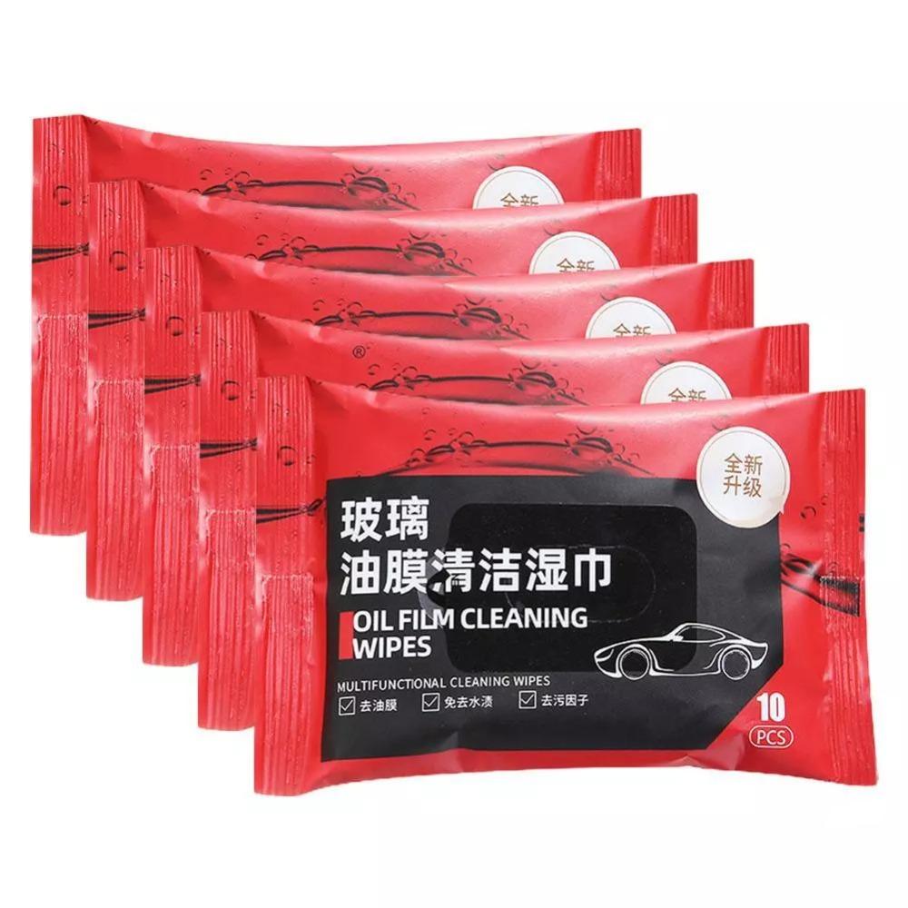 5 Bags Dusting Wipes Car Windshield Glass Cleaner Portable Car Cleaning Wipes