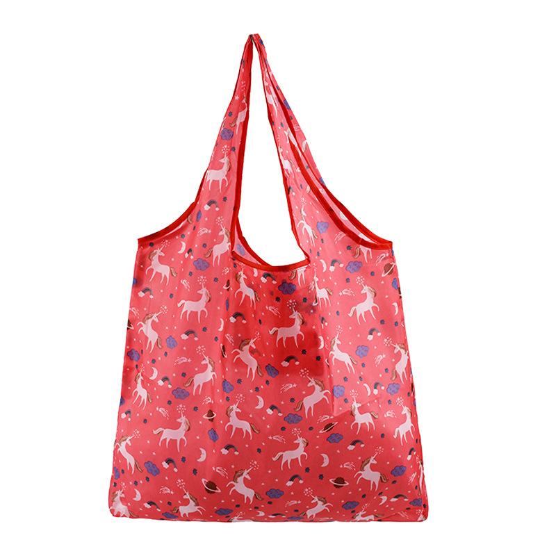 Reusable Shopping Bags Women Foldable Tote Bag Portable Cloth Eco Grocery Bag Folding Large Capacity Fruit Vegetable Handbags