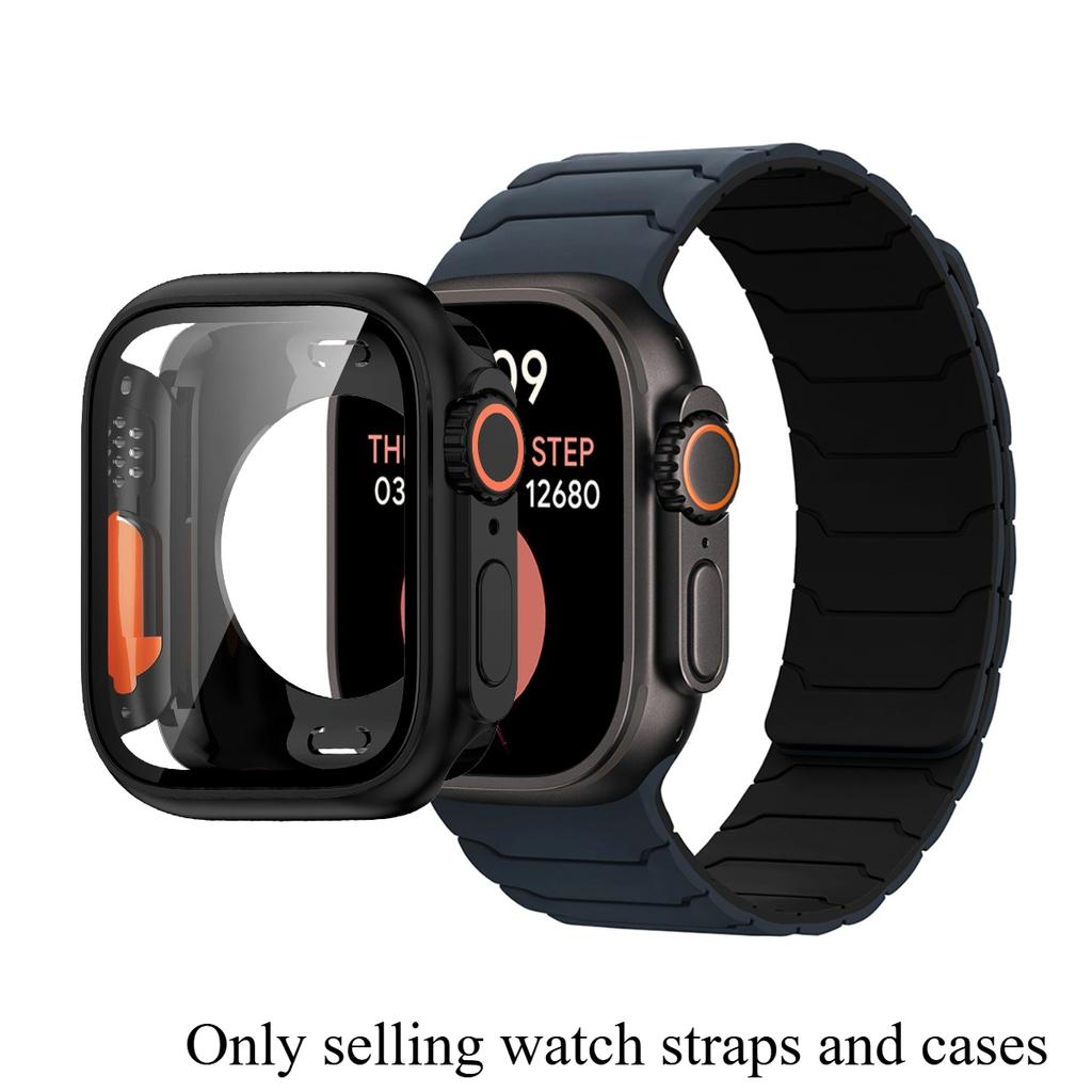 Case+Band For Apple Watch 41 40 44 45 42 46mm Magnetic Strap Screen Protector For Iwatch Series 11 10 987 SE 654 Change To Ultra