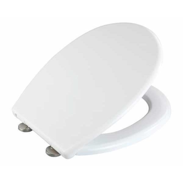WENKO Abattant WC Avec Frein De Chute "easy Close" Vorno Neo, Abattant WC Clipsable Fixation Acier Inox "fix Clip", Duroplastique