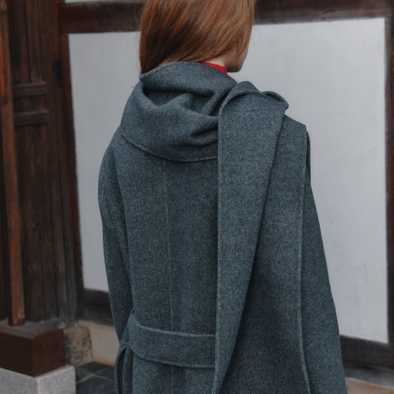 MUSEE RONAN Cashmere Handmade Muffler_Gray