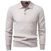 AIOPESON Men’s Knitted Polo Sweater 2026 Autumn Winter Fashion Collared Button Long Sleeves Casual Slim Fit Pullover
