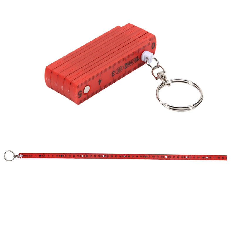 10 Segment Keychain Plastic Folding Ruler Portable Pocket Measuring Tool with Inch and Centimeter Scale for DIY Handyman
