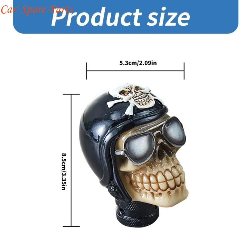Y4UA Elegante Pomo de Palanca de Cambios con Cabeza de Calavera con Adaptador Decoraciones para Palanca de Cambios Manual Manija de Cambios Manuales para Mejora del Interior del Coche