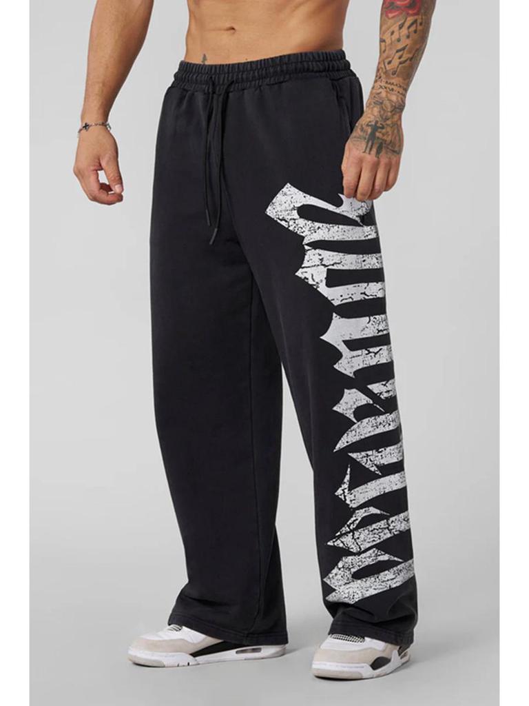 Men's Wide-Leg Large Print Sweatpants - Casual Fashion Joggers