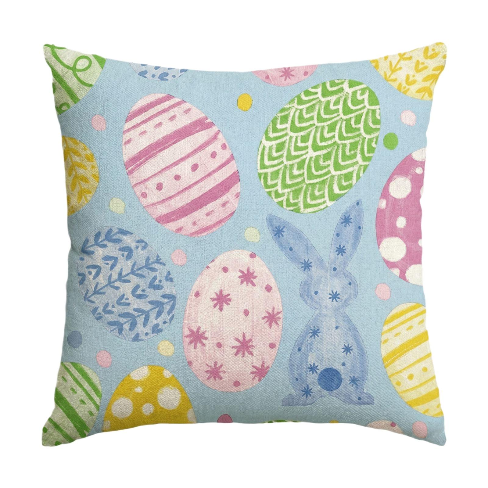 Easter Pillowcase, 17.71 X 17.71 Inches, Winter Holiday Theme, Sofa Cushion Cover. One Size