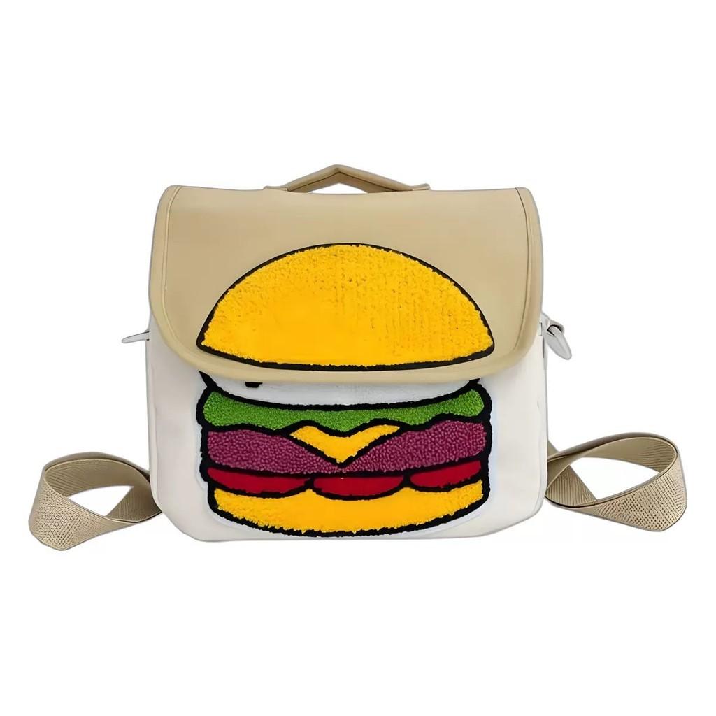 

Гамбургер с рюкзаком из парусины, регулируемые плечевые лямки, вместимость большая