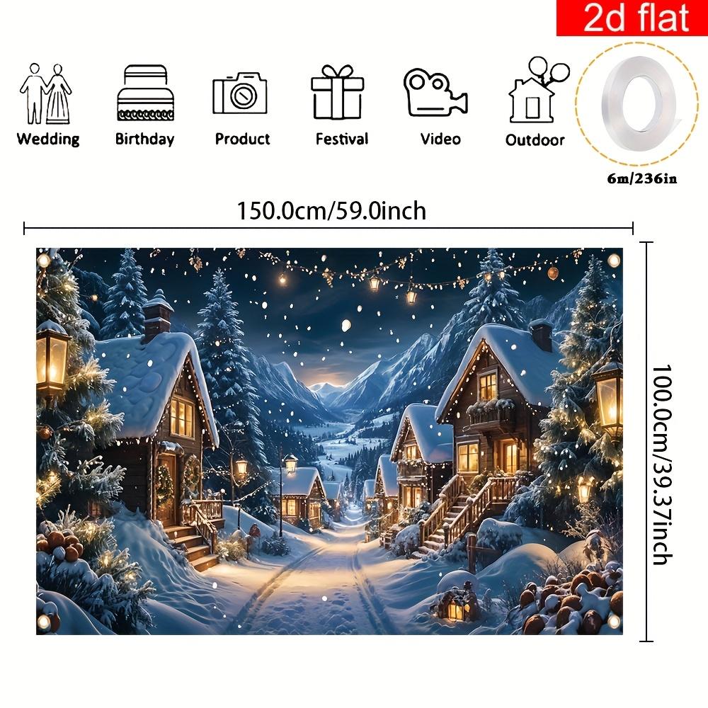1Pcs Christmas Street Pattern Decoration Background Winter Backdrop For Photo Studio Photo Booth Party