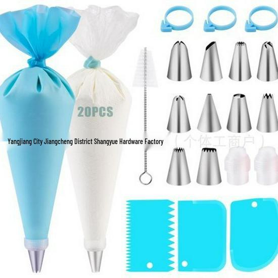 40-Piece Cake Decorating Set with Silicone Piping Bag & Nozzles