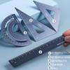 Compass Measurement Aluminium Ruler Set Drafting Supplies Examination Stationery Metal Rulers
