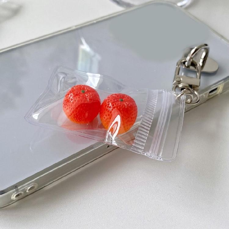 Adorable Citrus Fruit Key Ring Orange Keychain Alloy Materials Lovely Jewelry Perfect For Keys Or Phone Accessories
