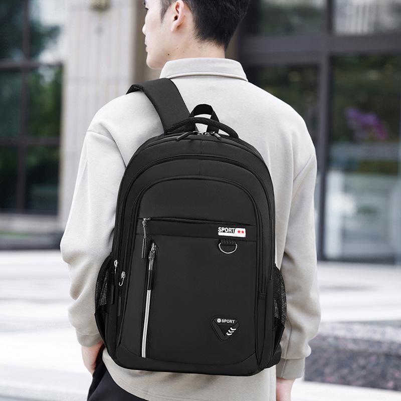 New simple casual backpack large capacity Oxford cloth multi-layer student schoolbag short trip computer bag