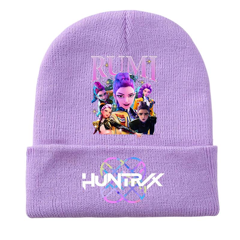 K Pop Dívky Pletená Kreslená Dětská Pokrývka Hlavy Zimní Roztomilá Čepice Anime Děti Vánoční Dárek k Narozeninám