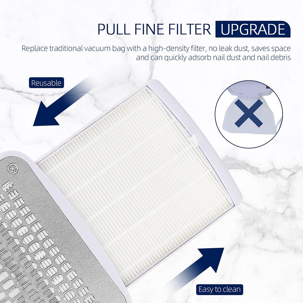 Professional Nail Dust Collector With Filter Built-in Desktop Nail Vacuum Cleaner Gel Nails Manicure Desk Collector For Nails