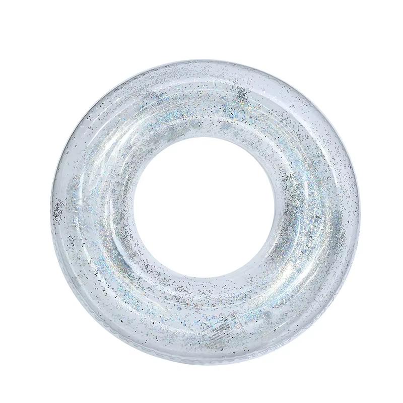 Transparent Glitter Pool Foats Swimming Ring Adult Children Inflatable Pool Tube Giant Float Boys Girl Water Fun Toy Swim Laps