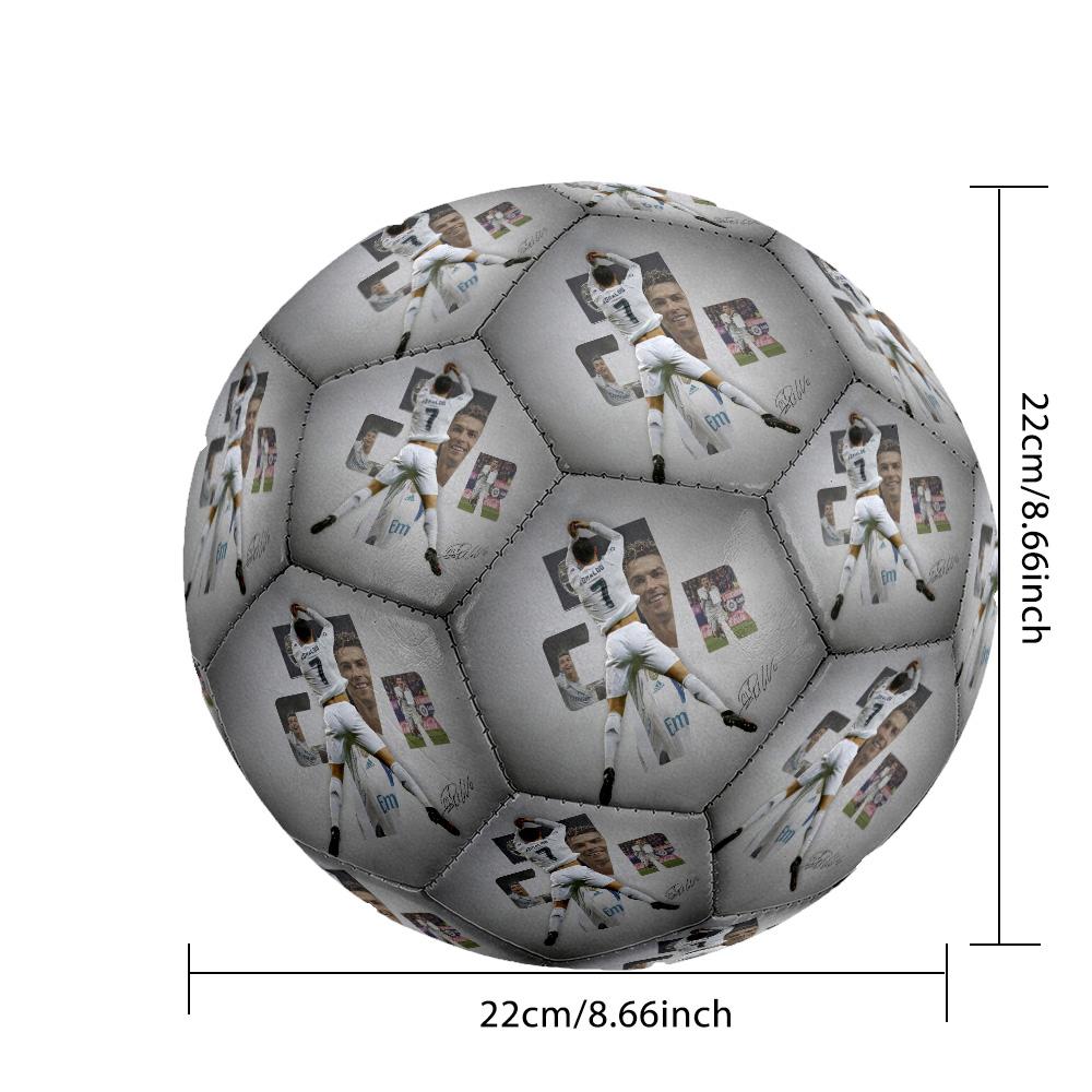 Cristiano Ronaldo Pallone da Calcio Misura 5 Cucito a Macchina per Allenamento e Partite Indoor/Outdoor Regalo Unico per gli Amanti del Calcio