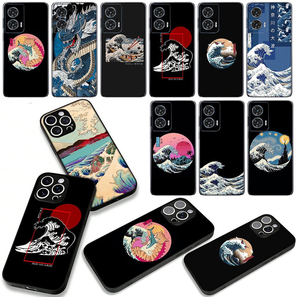 Phone Cover for Apple iPhone 16 15 14 Plus 13 12 Mini 17 Pro Max + 16E Air 16+ ProMax Case The Great Wave of Kanagawa Art Casing