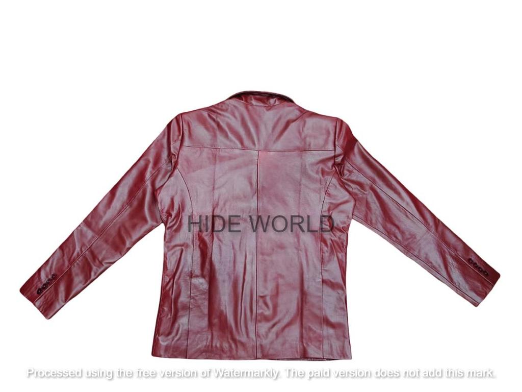 Blazer en cuir d'agneau souple véritable pour homme, manteau rouge, fait à la main, design élégant et formel