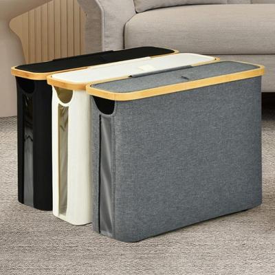 Bamboo Toilet Paper Holder With Lid - Self-Contained Bathroom Organizer With Handle, Enclosed Tissue Storage Box