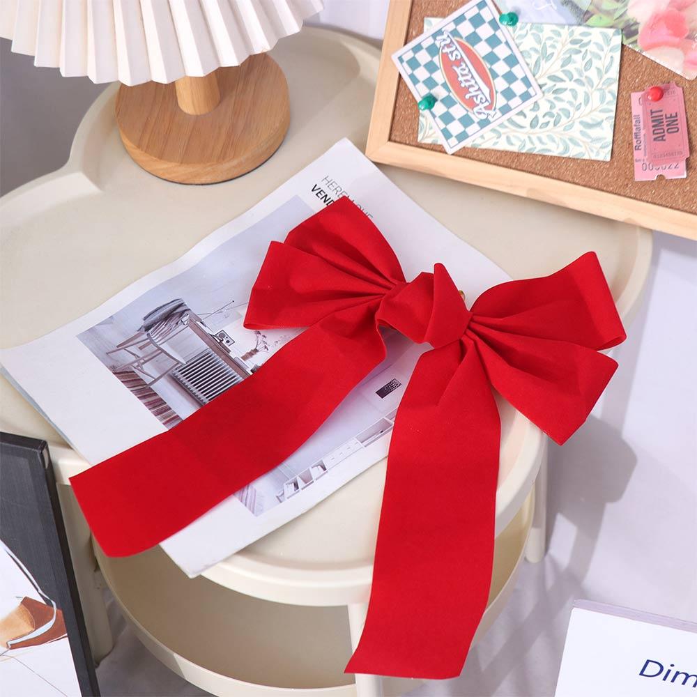 Large Size Christmas Tree Bow DIY Wreath Bow Home Decoration Red Velvet Bow  Wedding