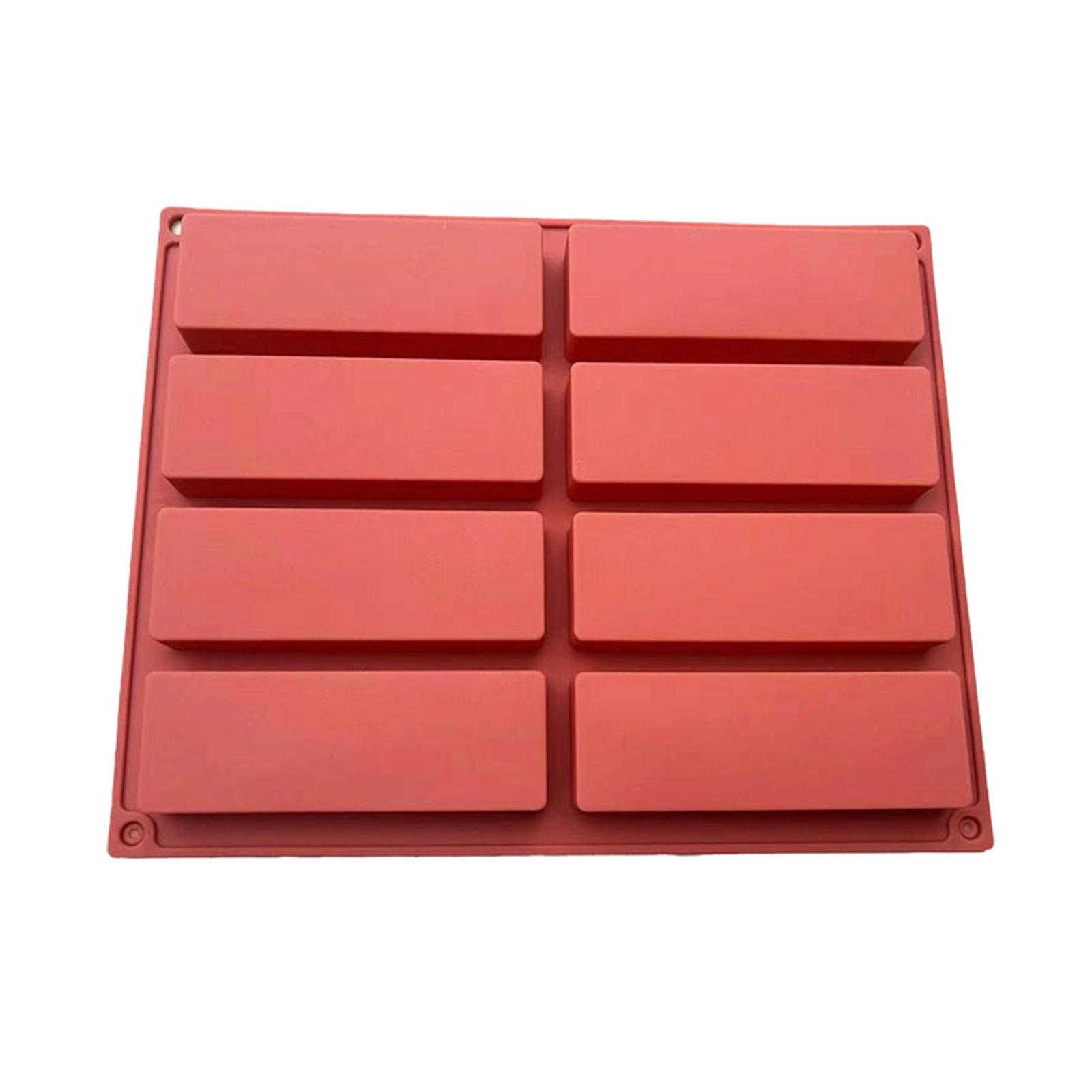 

Rectangular Silicone Baking Mold Nonstick Flexible Tray for Homemade Cake Bread Soap Chocolate Bar червоний