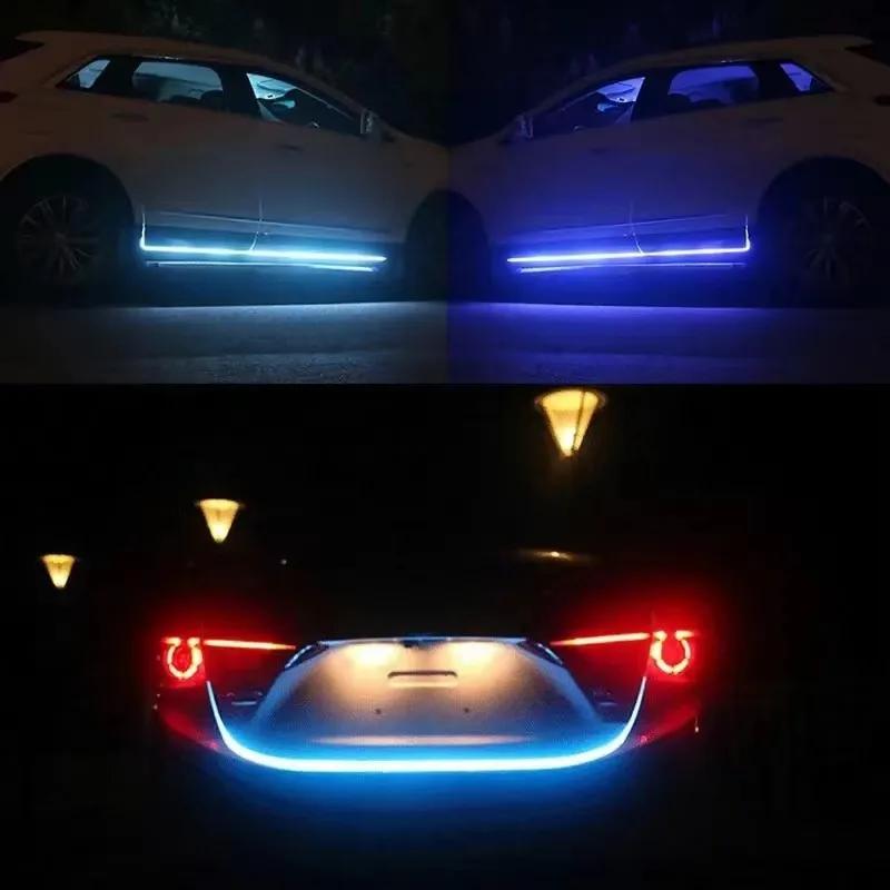 1PCS Dynamic Meteor Led Car Hood Lights Strip Universal Engine Hood Guide Decorative Light Bar Auto Headlights Car Running Light