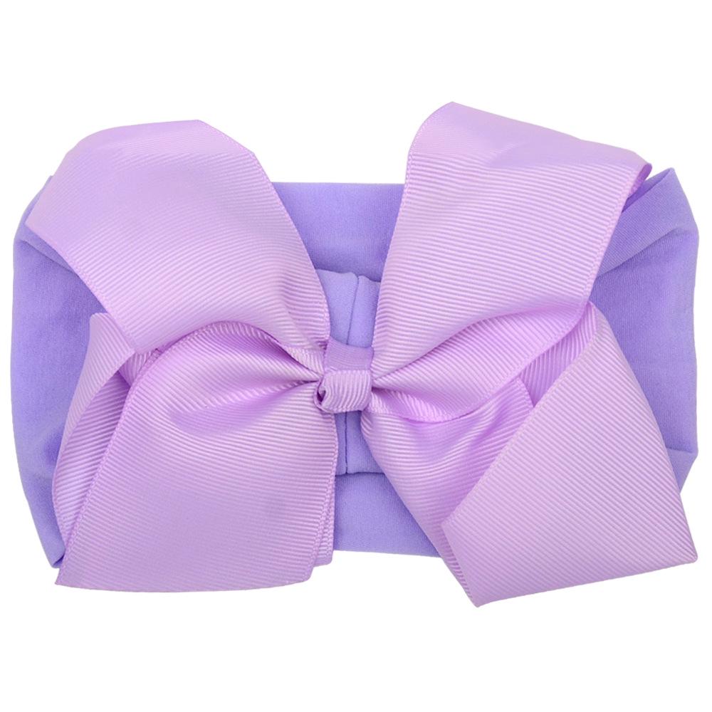 European 6-Inch Elastic Baby & Parent-Child Headband - Solid Color Bow Nylon Hair Accessory