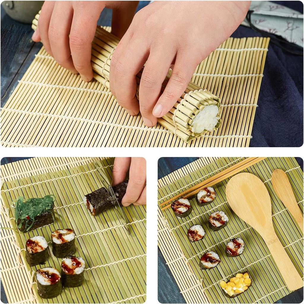 DIY Sushi-Zubereitungsset Bambus Heim-Zubereitungswerkzeugset Formen Kochwerkzeuge Onigiri-Form Bento Küchenhelfer für Anfänger