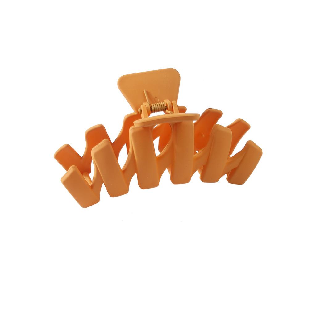 Fashionable N-shaped Large Frosted Spray-painted Plastic Hair Clip for Ladies' Hair
