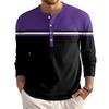 Men's Loose Casual Button Down Collar Long Sleeve Top