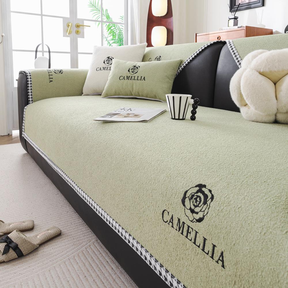 

1 шт. Шенилловый чехол-мат для дивана Универсальная нескользящая подушка для дивана для гостиной L-образный угловой диван Полотенце Защита дивана от домашних животных и детей 110x210