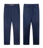 Diagonal mid waist business casual pants for men, solid color simple straight leg pants