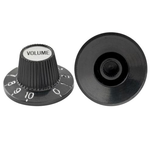 Musiclily Pro Top Hat Knob Set, Imperial, 2V2T, Sombrero Knobs for Electric Guitar/Bass Amplifiers, Black