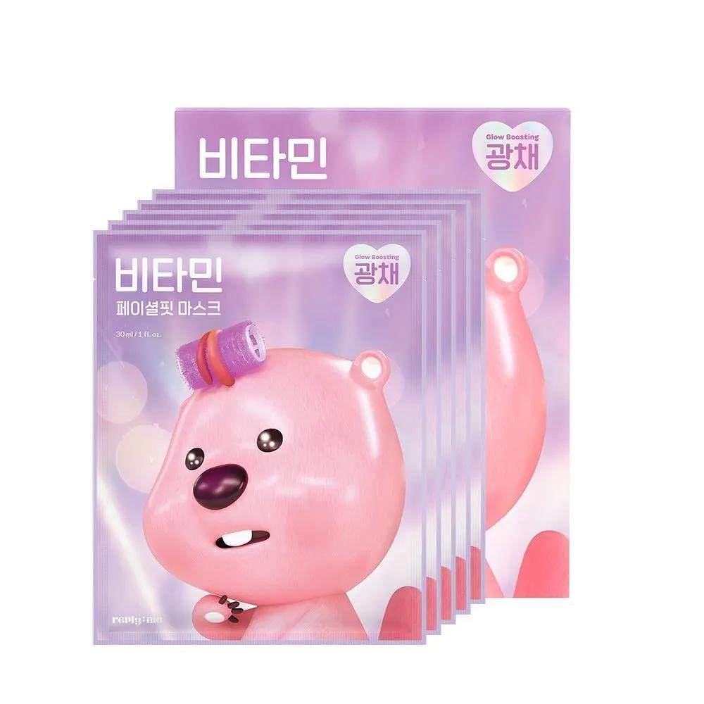 

Vitamin/Biocellulose Pack reply:me Janmang Luffy Vitamin Facial Fit Mask Pack 5 Sheets