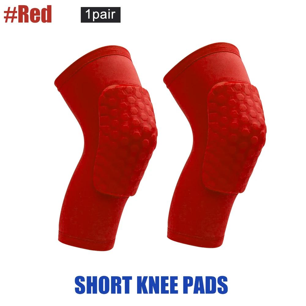 1/2Pcs Knee Support Brace Pads, Breathable Short Shockproof Honeycomb Football Volleyball Compression Kneepad Protector Gear
