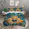 3pcs Lion Family Pattern Bedding Set, 1*duvet Cover+2*pillowcase, for Single Bed, Teenagers and Adults Bedroom, Home Decoration