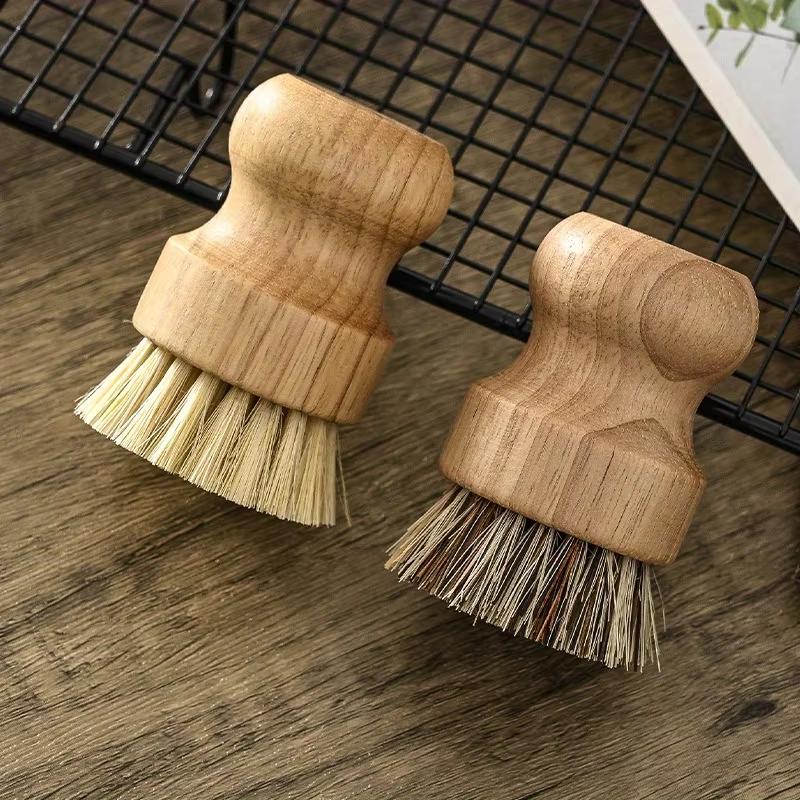 

2pcs/set Wooden Dish Brush with Natural Sisal and Coconut Durable Portable Kitchen Cleaning Brush Eco Friendly Zero Waste#Color: Mixed 2PCS