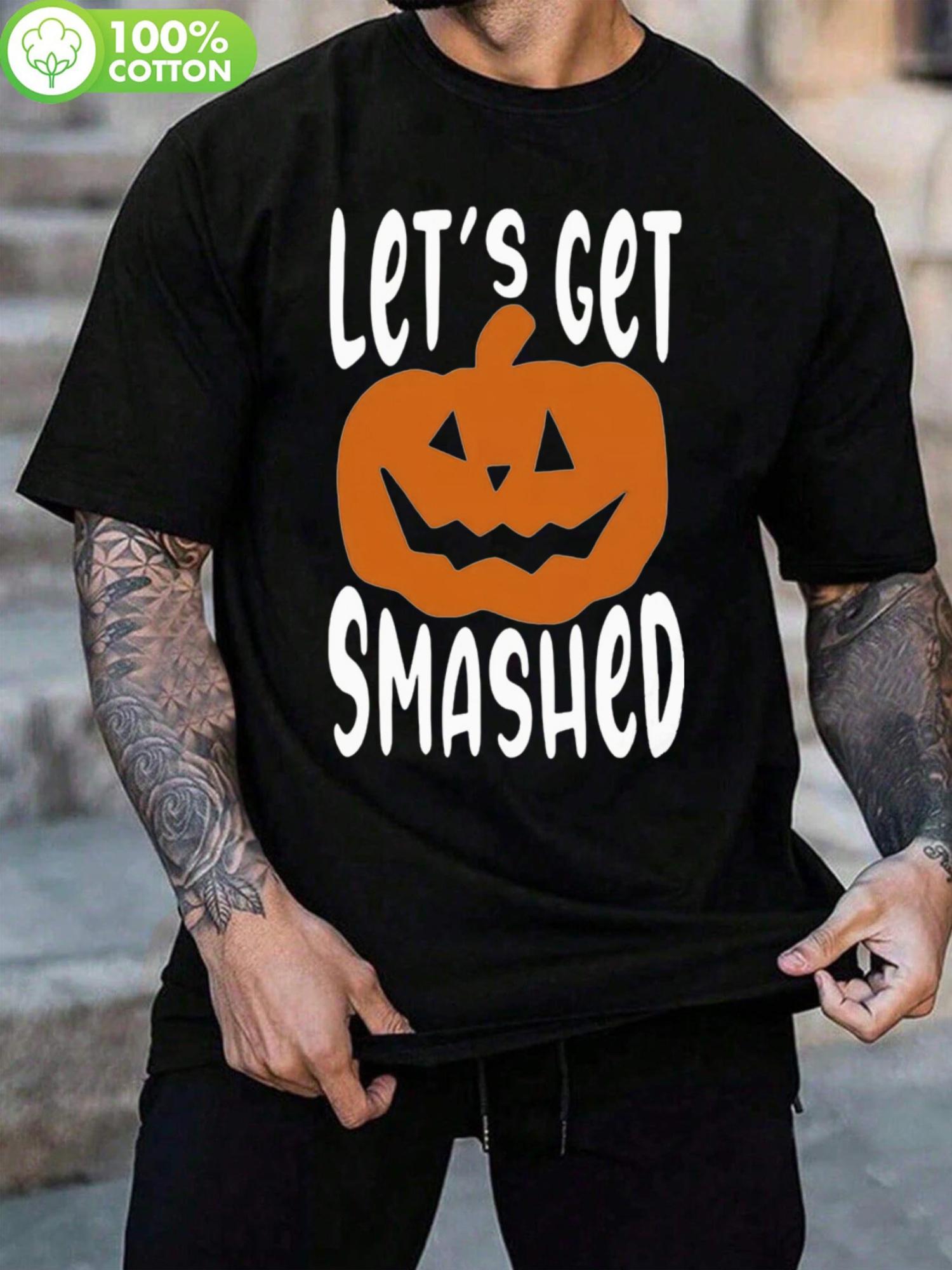Let S Get Smashed Funny Halloween Drinking Vintage T-shirt - Soft XXXXL