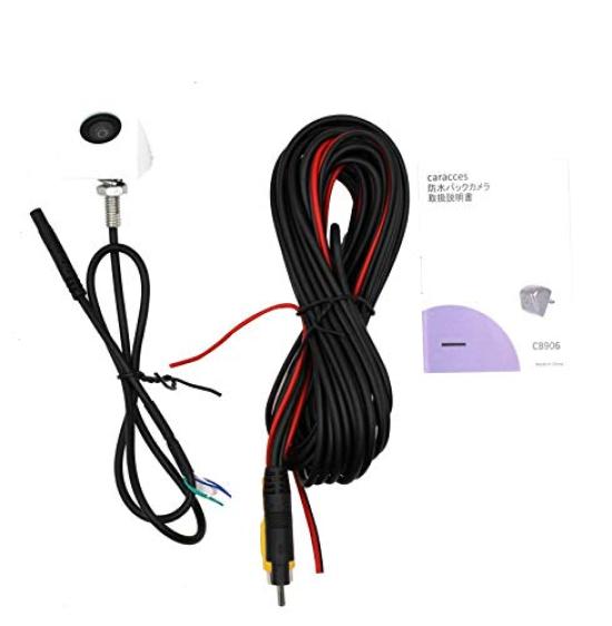 Caracces Rearview License Plate Genuine 12V CB906 Camera, Mountable, Compact, Type, Aftermarket, Compatible, (White)