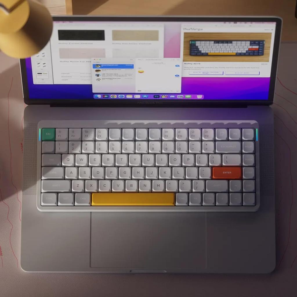 Nuphy Air75 V2 Mechanical Low Wireless Keyboard with Bluetooth Wired Connection Compatible with and Linux Technical Compliance Certified Gateron